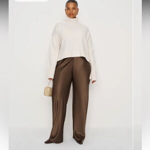 Reformation Gale Satin Mid Rise Bias Pant NWT